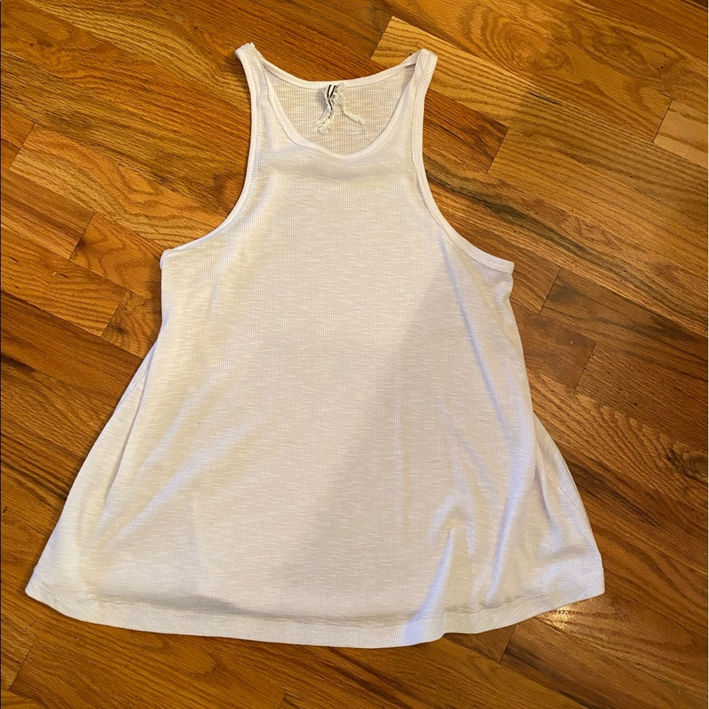 Free People Ribbed White Racerback Tank
